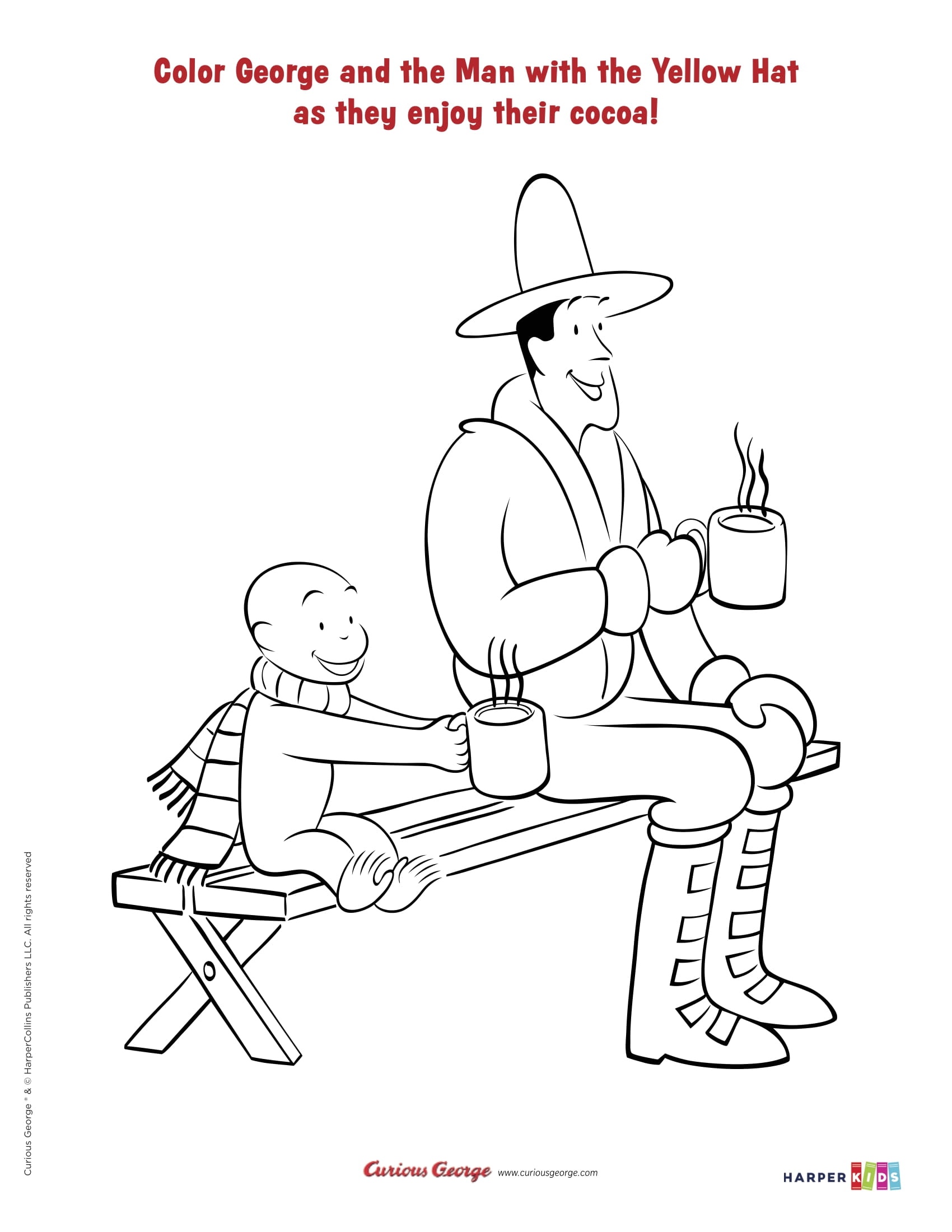 Color Curious George – Hot Cocoa