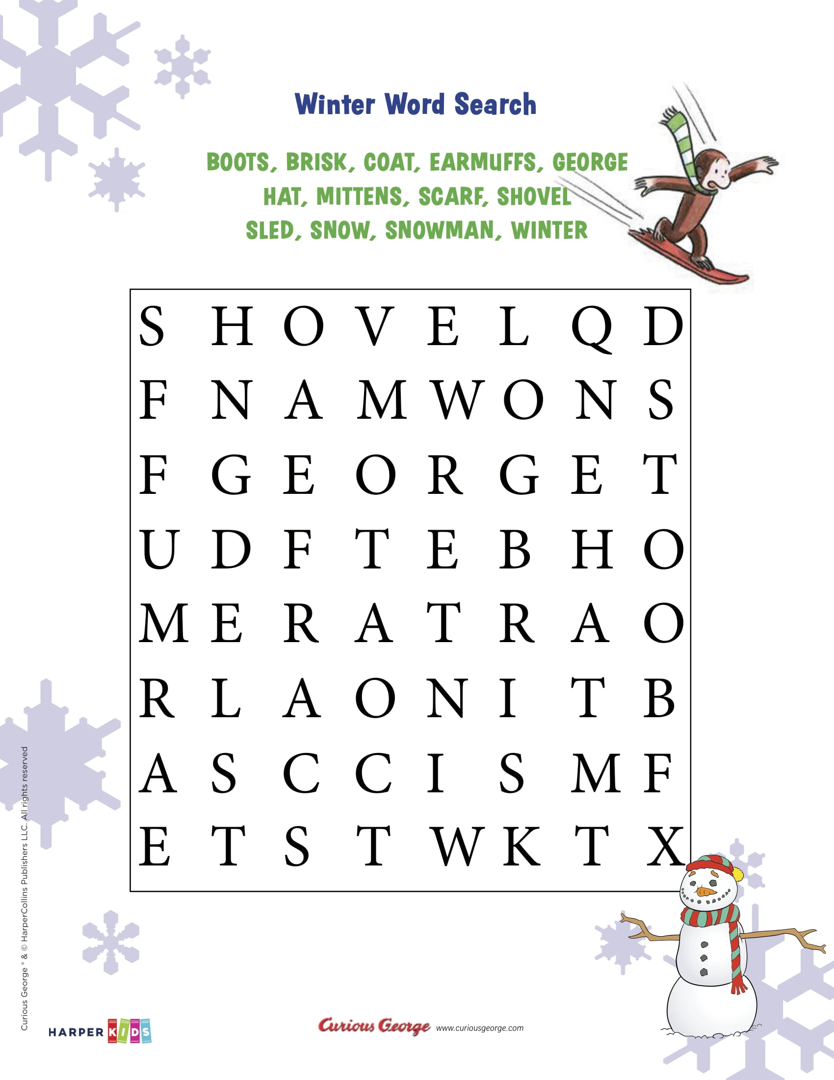 Winter Word Search